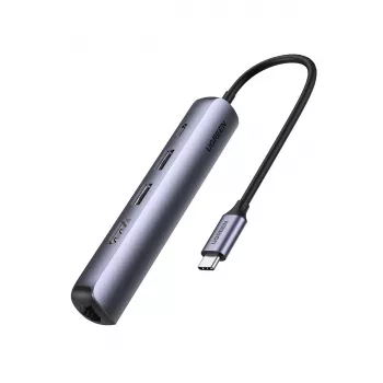 Ugreen 10919 dock per laptop/replicatore di porte con filo USB 3.2 Gen 1 (3.1 Gen 1) Type-C grigio