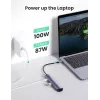 Ugreen CM418 10919 hub USB-C 5 in 1, HDMI 4K 30 Hz, Ethernet, USB 3.0, Power Delivery, alluminio, grigio