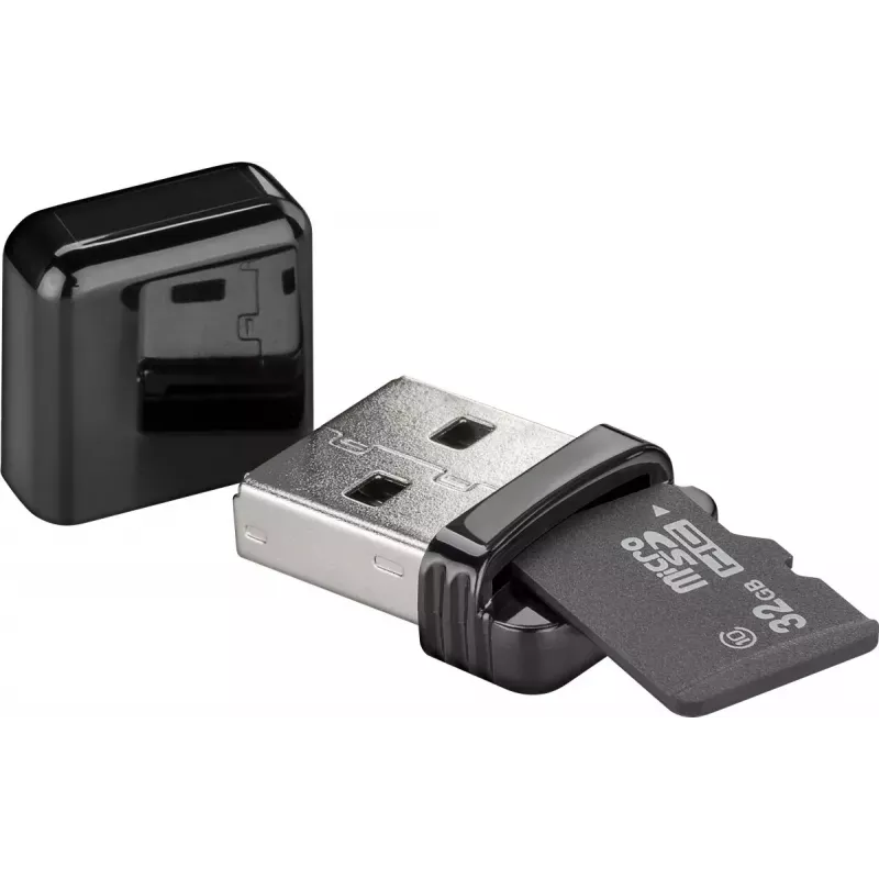 Lettore di schede GOOBAY USB-A 2.0 per MicroSD, 480 Mbit/s, nero