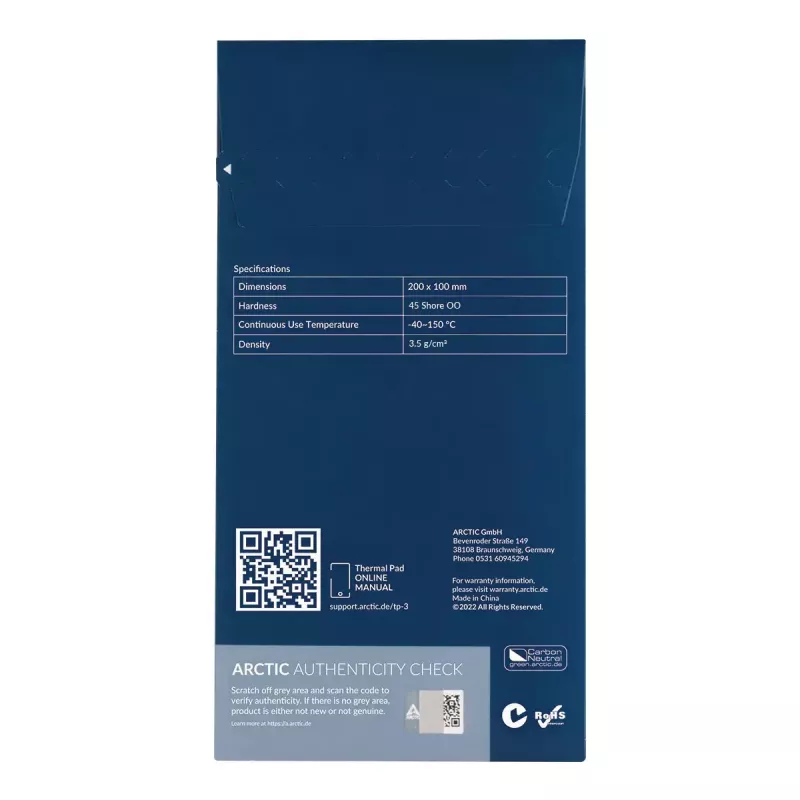 ARCTIC TP-3 Premium Performance Pad termico 200 x 100 mm, 1,5 mm