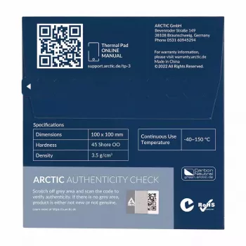 ARCTIC TP-3 Premium Performance Pad termico 100 x 100 mm, 1 mm