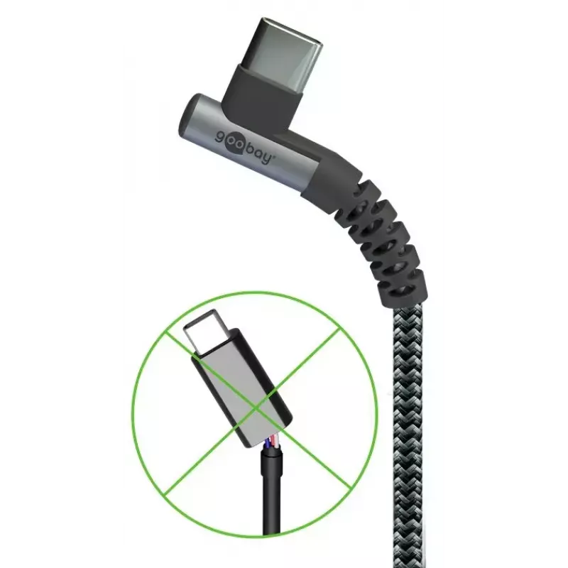 Cavo USB Goobay USB 2.0 2 m USB-C nero/grigio