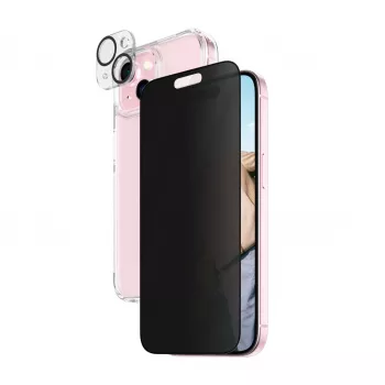 PanzerGlass ® Privacy confezione 3-in-1 iPhone 15 vetro temperato antishock
