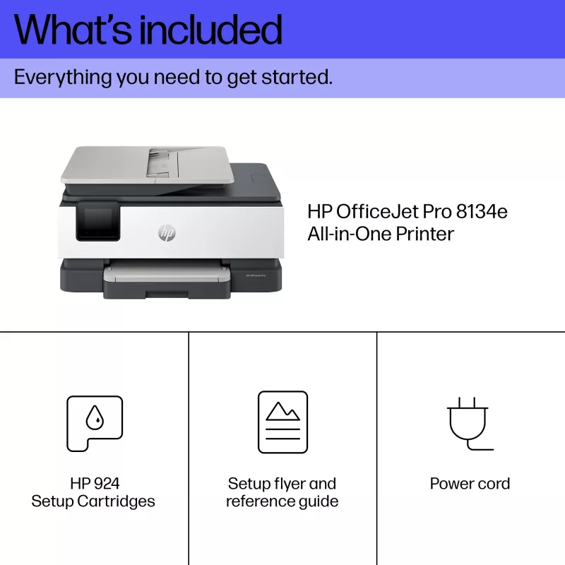 HP OfficeJet Pro 8134e stampante all-in-one a colori wireless, Instant Ink; stampa fronte-retro