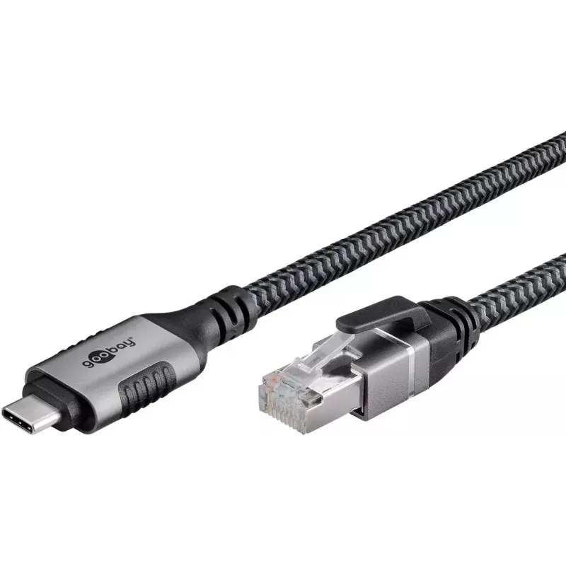 Adattatore Goobay USB-C a RJ-45 10m nero argento