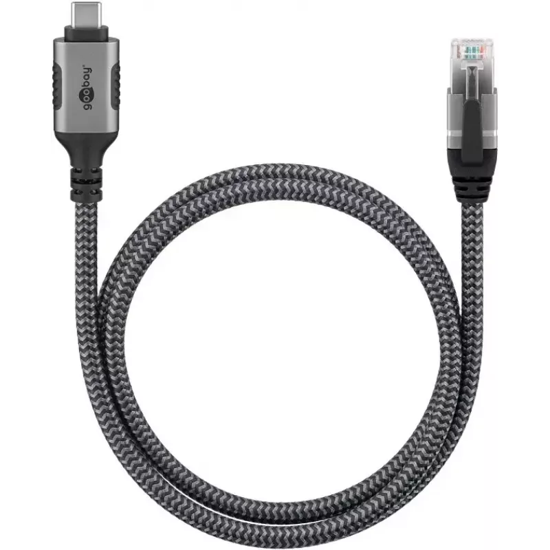 Adattatore Goobay USB-C a RJ-45 10m nero argento