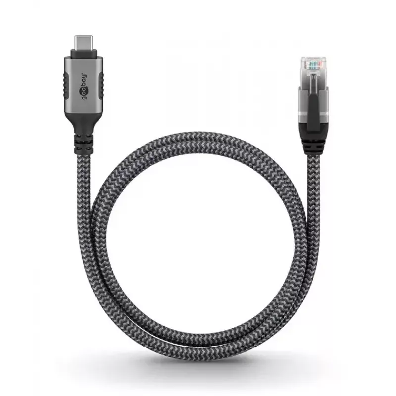 Adattatore Goobay USB-C a RJ-45 10m nero argento