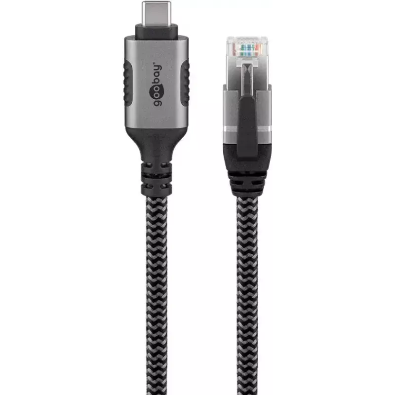 Adattatore Goobay USB-C a RJ-45 10m nero argento