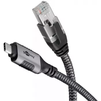 Adattatore Goobay USB-C a RJ-45 10m nero argento