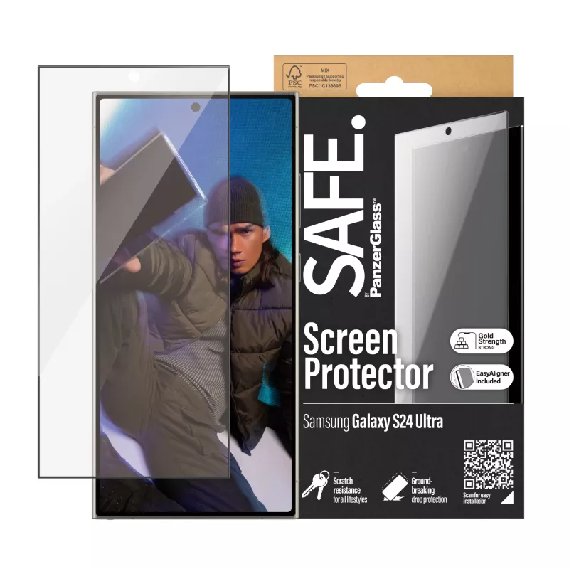 PanzerGlass SAFE. by ® protezione display Samsung Galaxy S24 Ultra | Ultra-Wide Fit con EasyAligner