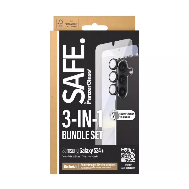 PanzerGlass SAFE. by ® confezione 3-in-1 Samsung Galaxy S24+ antigraffio antiurto