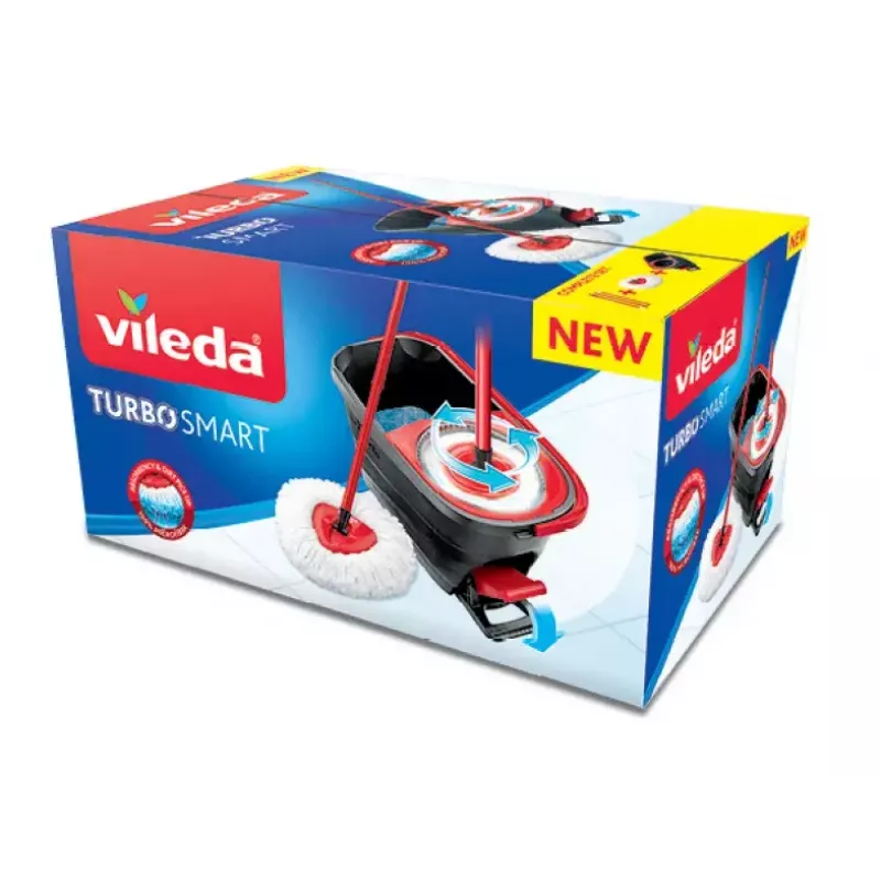 Sistema lavapavimenti Vileda Turbo Smart serbatoio singolo nero rosso 166140