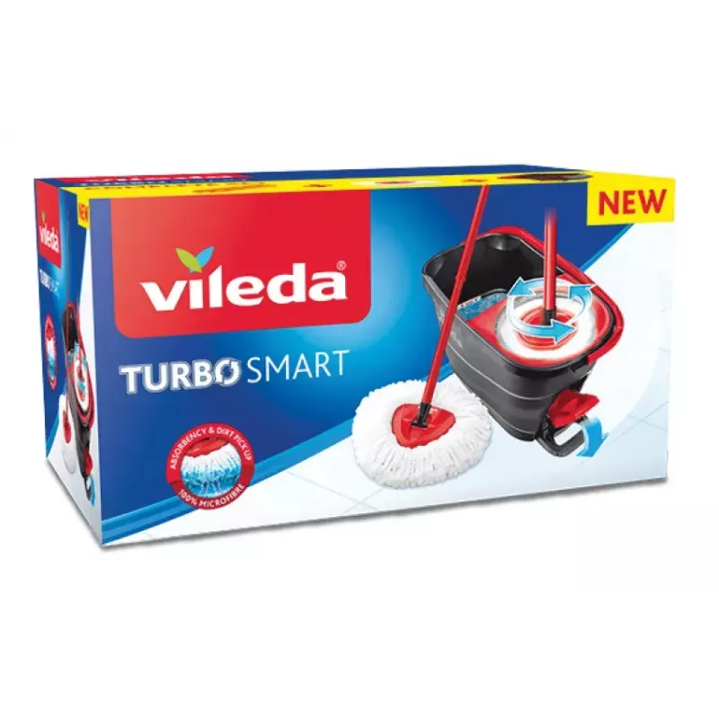 Sistema lavapavimenti Vileda Turbo Smart serbatoio singolo nero rosso 166140