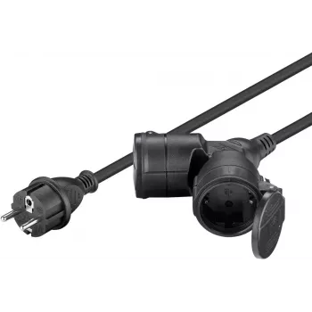 Prolunga elettrica Goobay 65434 5 m 2 prese AC per esterni nero