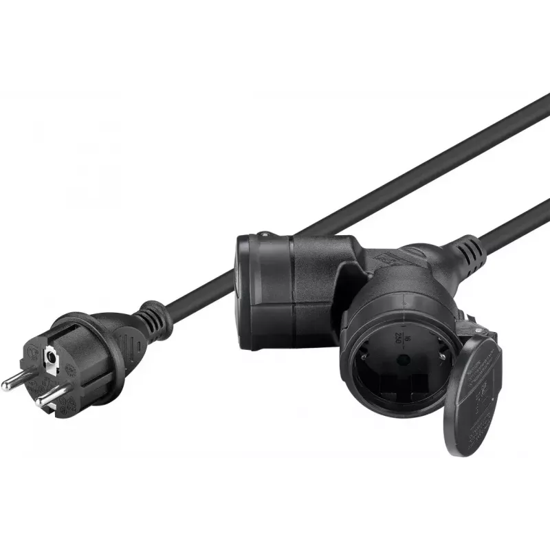 Prolunga elettrica Goobay 65434 5 m 2 prese AC per esterni nero