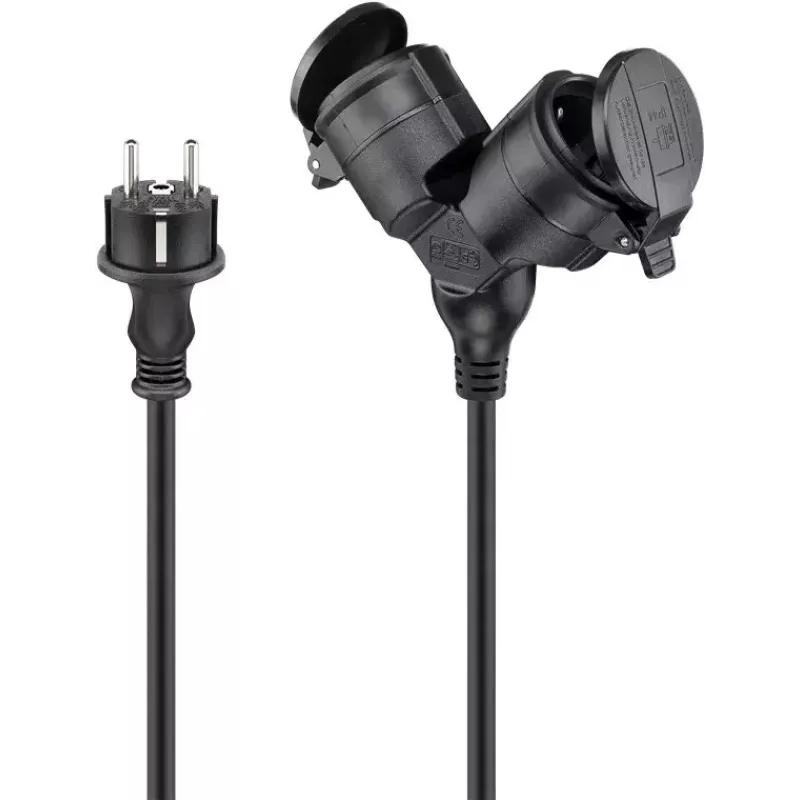 Prolunga elettrica Goobay 65434 5 m 2 prese AC per esterni nero
