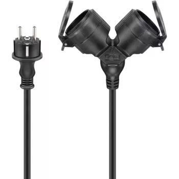 Prolunga elettrica Goobay 65434 5 m 2 prese AC per esterni nero