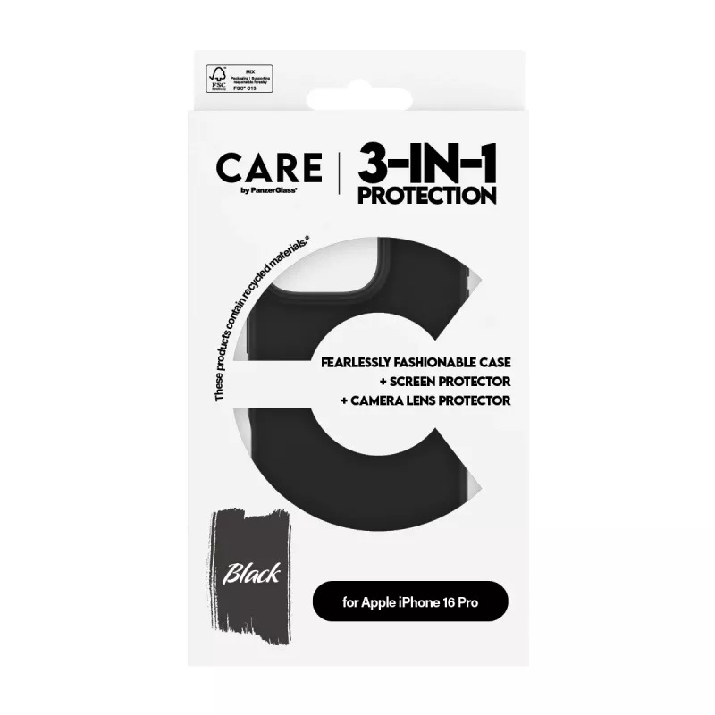 Bundle 3-in-1 PanzerGlass CARE by Fashion iPhone 16 Pro