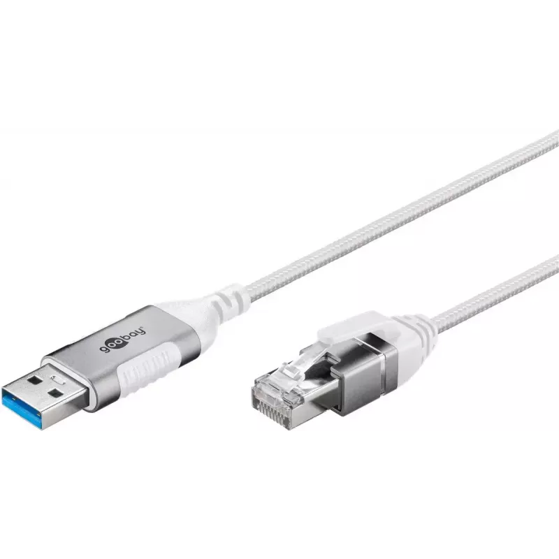 Adattatore cavo Goobay 74382 USB 3.0 Type-A RJ45 bianco 7,5 m
