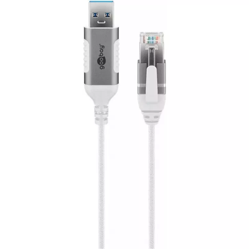 Adattatore cavo Goobay 74382 USB 3.0 Type-A RJ45 bianco 7,5 m