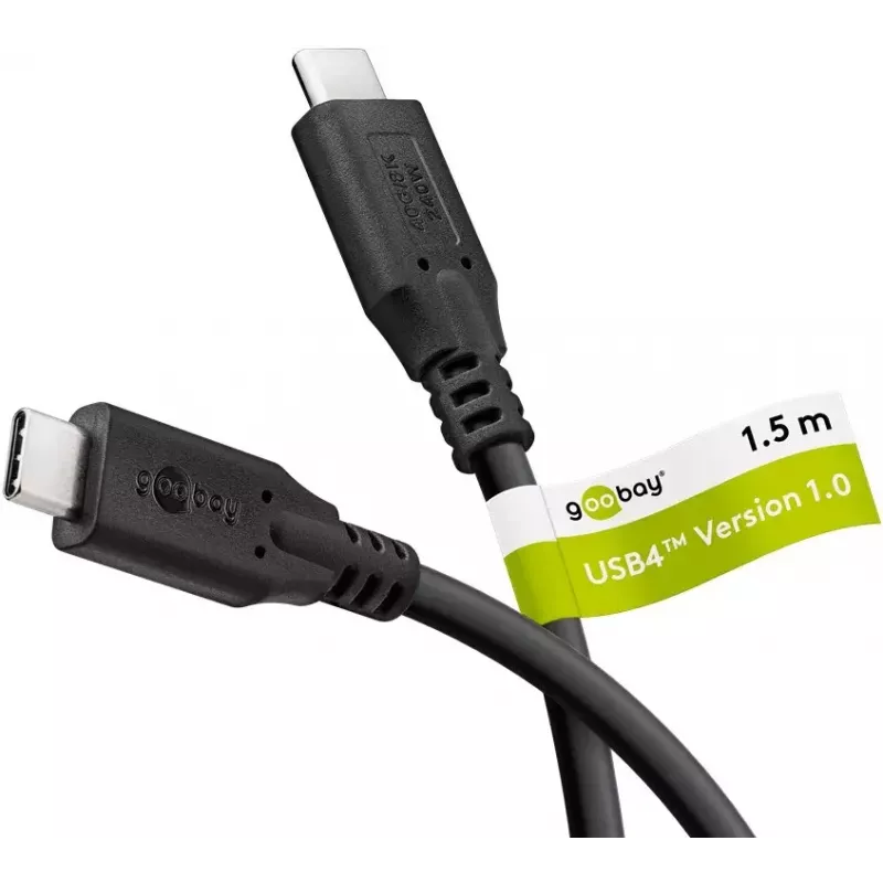 Cavo USB Goobay 74184 USB4 Gen 2x2 1,5 m USB-C nero
