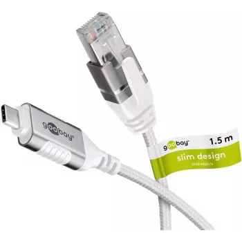 Adattatore cavo Goobay 74386 USB 3.1 Type-A RJ45 bianco