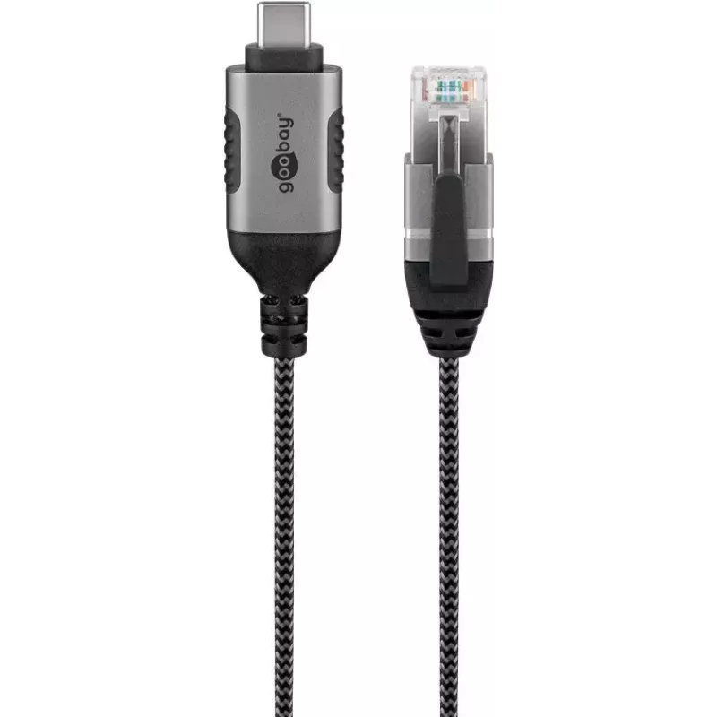 Goobay Cavo Ethernet da USB-C 3.1 a RJ45 Slim, 15 m, nero (74408)