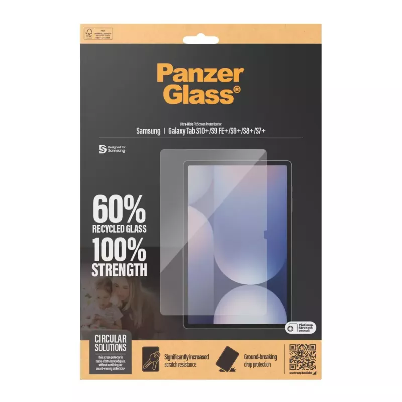Protezione schermo PanzerGlass Samsung Galaxy Tab S7+ S8+ S9+ S9 FE+ S10+ Ultra-Wide Fit