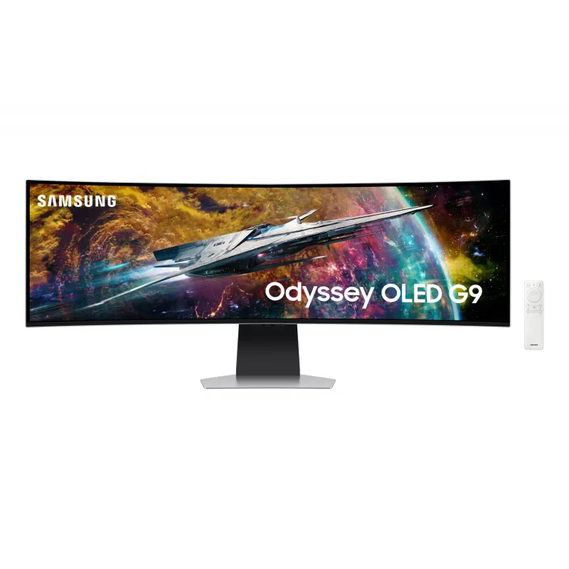 Samsung G95SC monitor per computer 124,5 cm (49 inch) 5120 x 1440 Dual QHD OLED argento