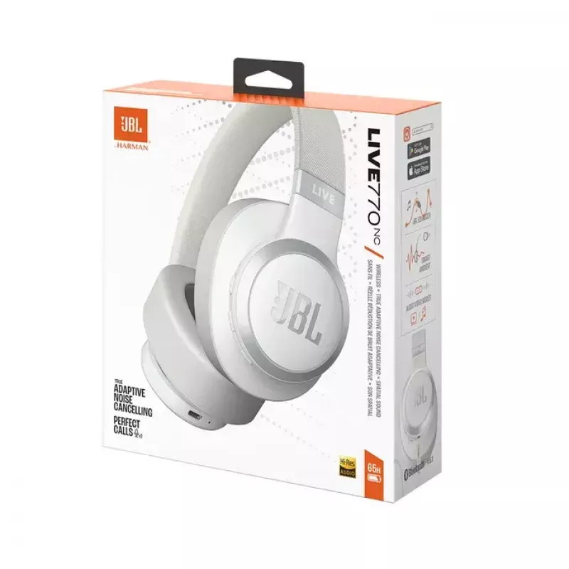 Cuffie JBL Live 770NC over-ear, wireless, chiamate/musica, Bluetooth, bianco