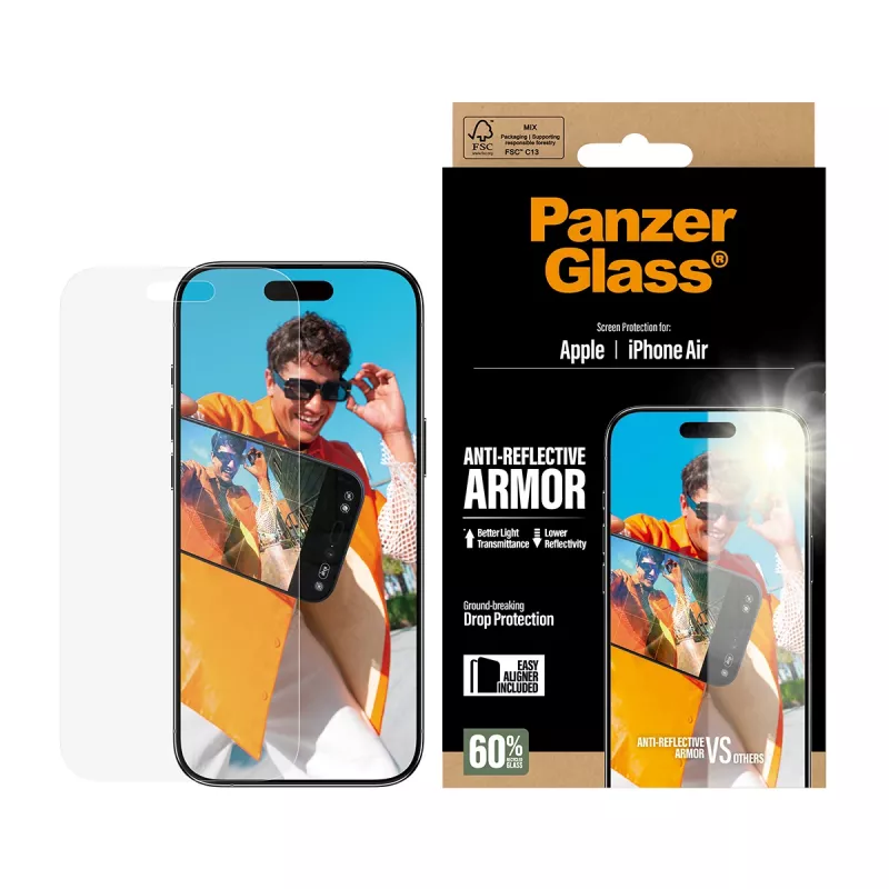 Pellicola protezione display PanzerGlass Anti-Reflective Armor iPhone Air antigraffio e antiurto