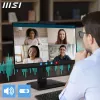MSI PRO MP242PMGDE monitor 23,8 pollici (60,5 cm), Full HD 1920x1080, IPS, 120 Hz, 1 ms, webcam, microfono, hub USB, HDMI, DP, VGA, nero