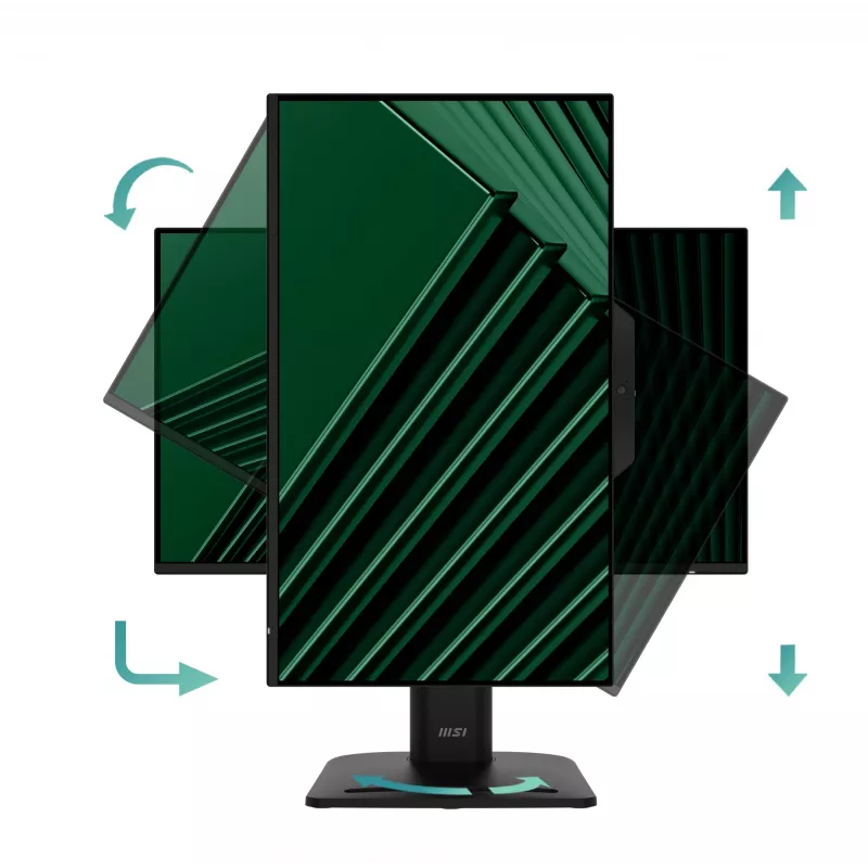 MSI PRO MP242PMGDE monitor 23,8 pollici (60,5 cm), Full HD 1920x1080, IPS, 120 Hz, 1 ms, webcam, microfono, hub USB, HDMI, DP, VGA, nero
