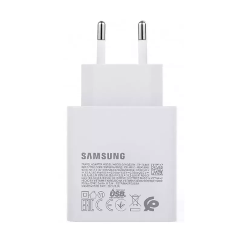 Caricabatterie Samsung 65W PD USB-C TA865W bianco — caricabatterie rapido 65 W PD USB-C
