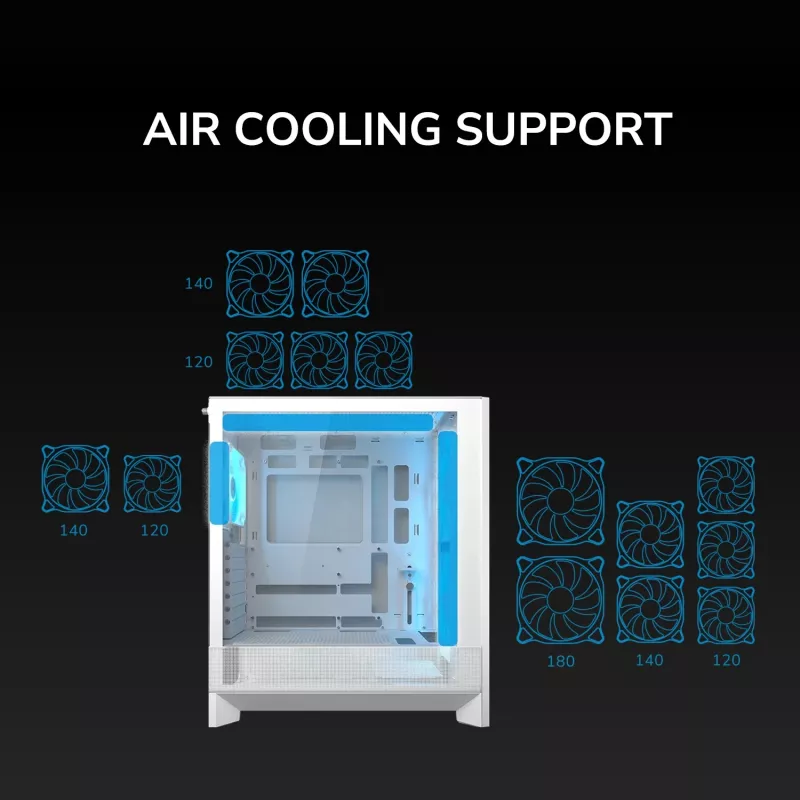 Case Midi-Tower COUGAR, Airface 180, ARGB, nero