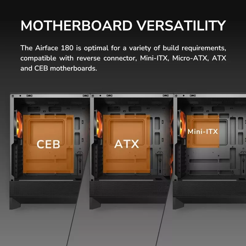 Case Midi-Tower COUGAR, Airface 180, ARGB, nero