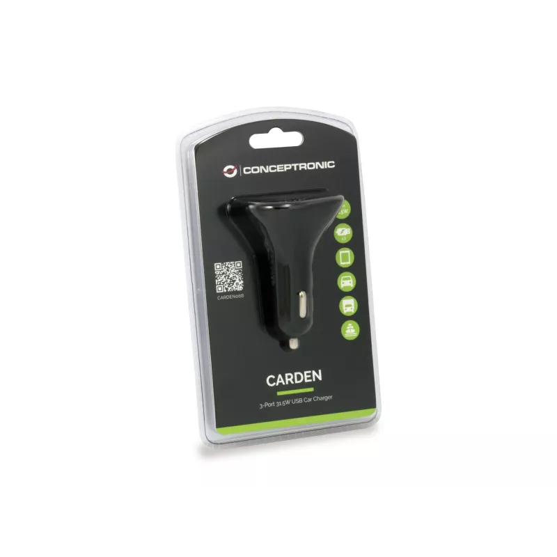 Conceptronic CARDEN06B caricabatterie mobile universale nero presa accendisigari auto