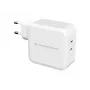 Conceptronic ALTHEA caricabatterie 2 porte 100W GaN USB-C PD, per interni, corrente alternata, 5 V, 5 A, bianco
