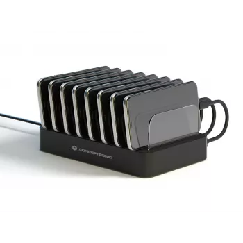 Conceptronic OZUL stazione di ricarica 8 porte 75W USB PD, per interni, AC, 12 V, nero