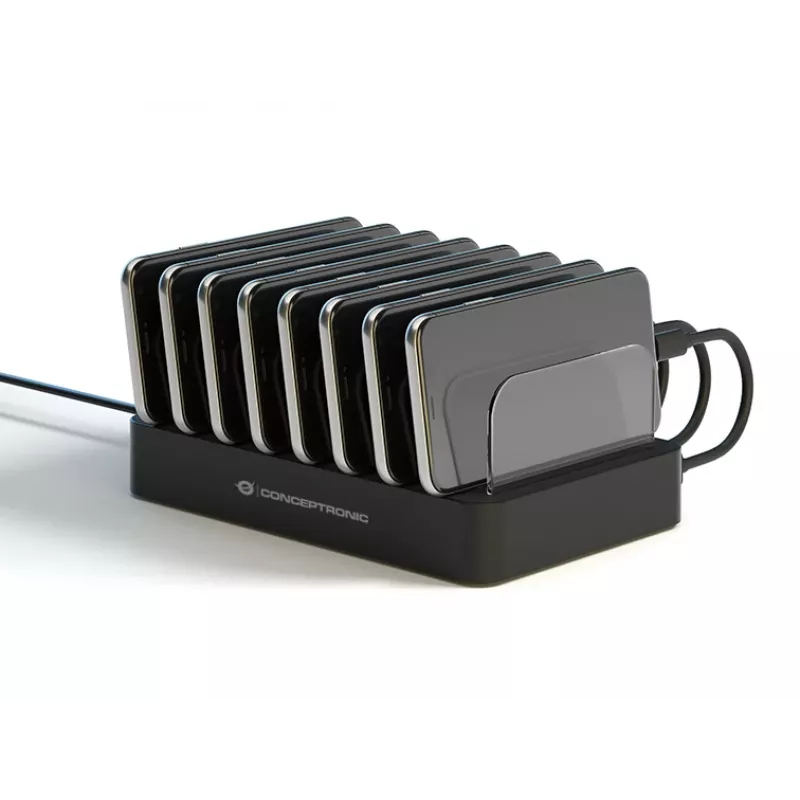 Conceptronic OZUL stazione di ricarica 8 porte 75W USB PD, per interni, AC, 12 V, nero