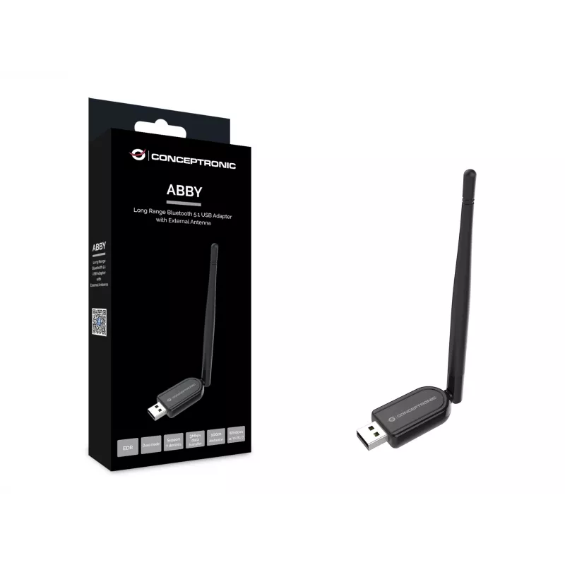 Conceptronic ABBY adattatore USB Bluetooth 5.1 Long Range con antenna esterna