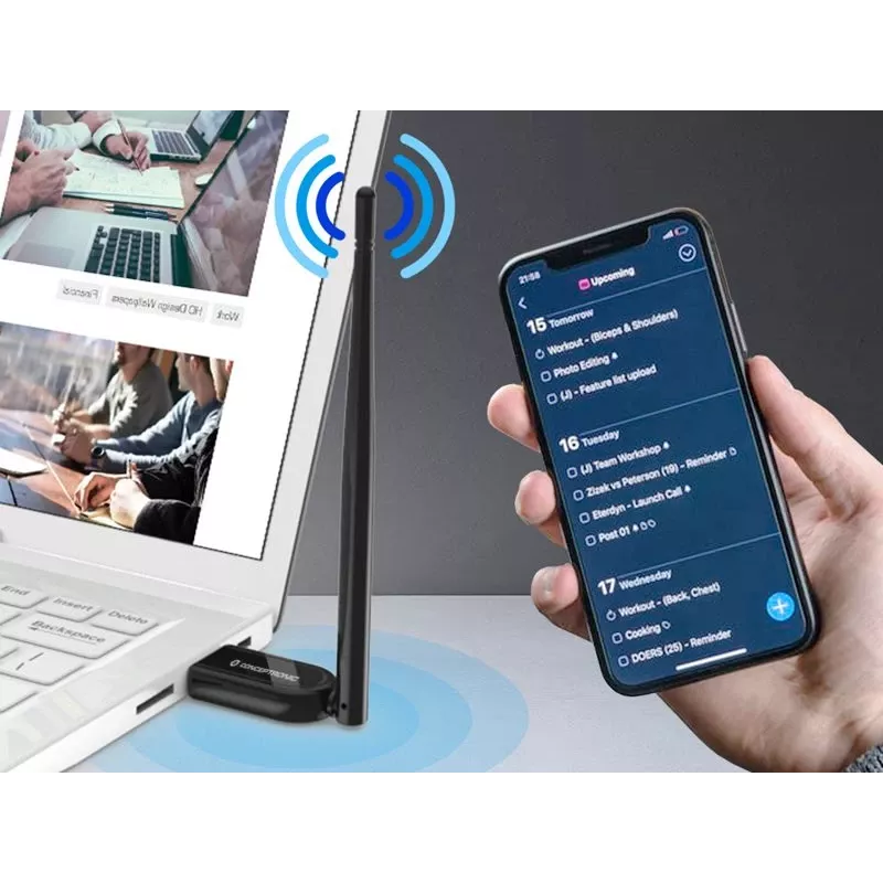 Conceptronic ABBY adattatore USB Bluetooth 5.1 Long Range con antenna esterna