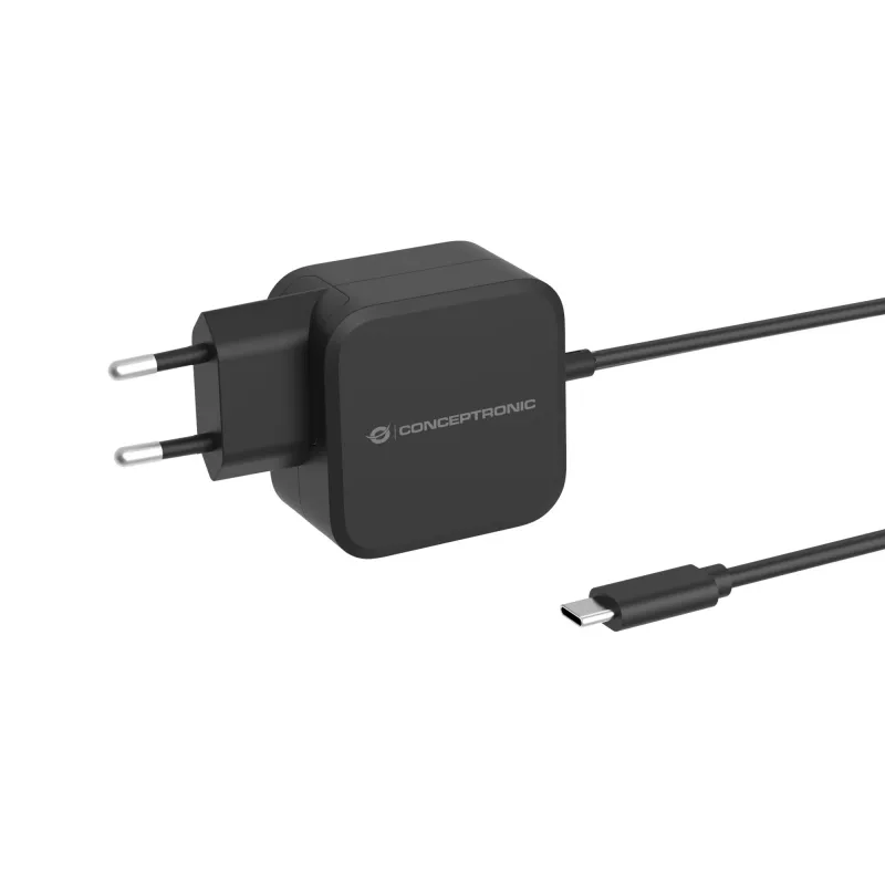 Conceptronic OZUL04BE caricabatterie 67W GaN USB PD, cavo USB-C integrato