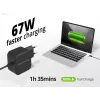 Conceptronic OZUL04BE caricabatterie 67W GaN USB PD, cavo USB-C integrato