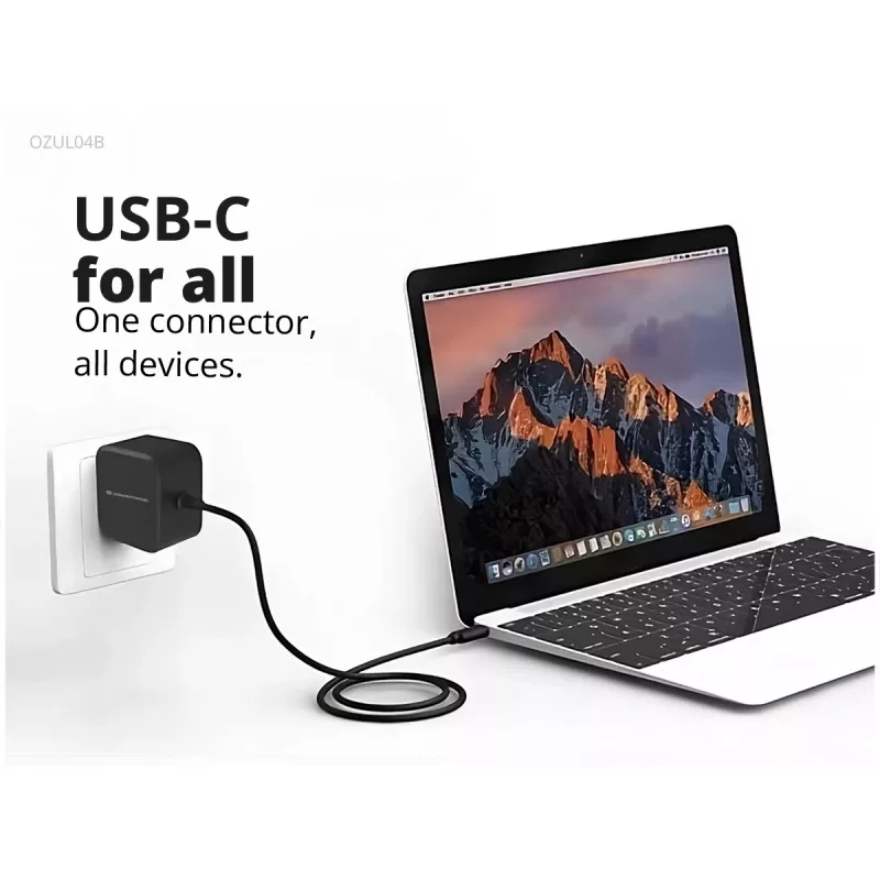 Conceptronic OZUL04BE caricabatterie 67W GaN USB PD, cavo USB-C integrato