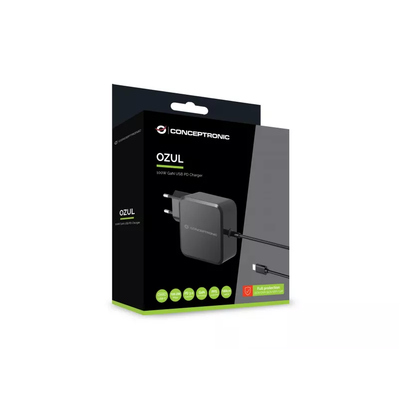 Conceptronic OZUL05BE caricabatterie mobile universale nero AC per interni