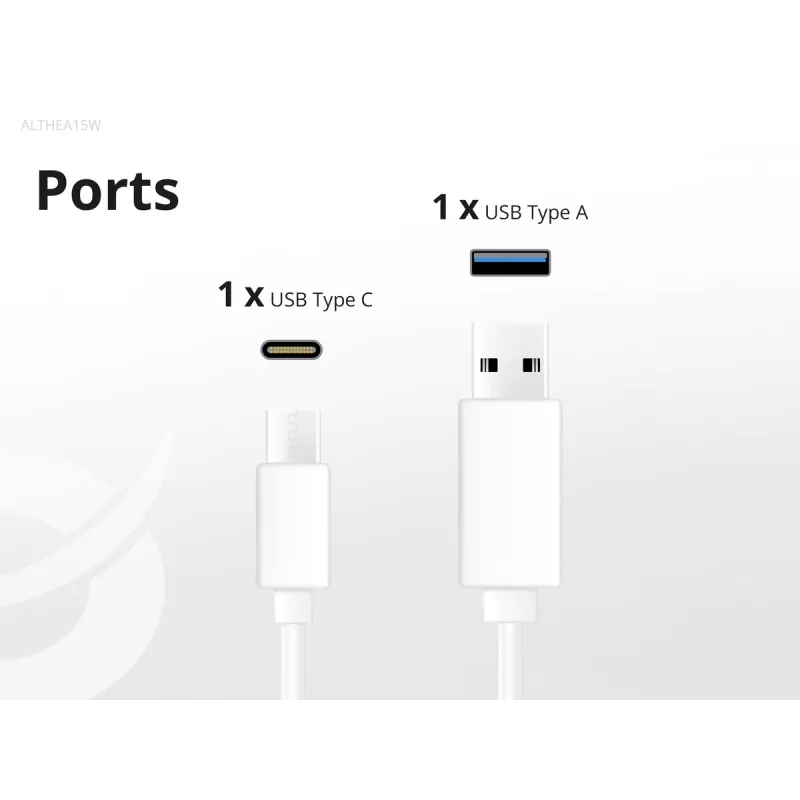 Conceptronic caricabatterie 2 porte 20W GaN USB PD, USB-C x 1, USB-A x 1 ALTHEA15W