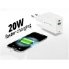 Conceptronic caricabatterie 2 porte 20W GaN USB PD, USB-C x 1, USB-A x 1 ALTHEA15W