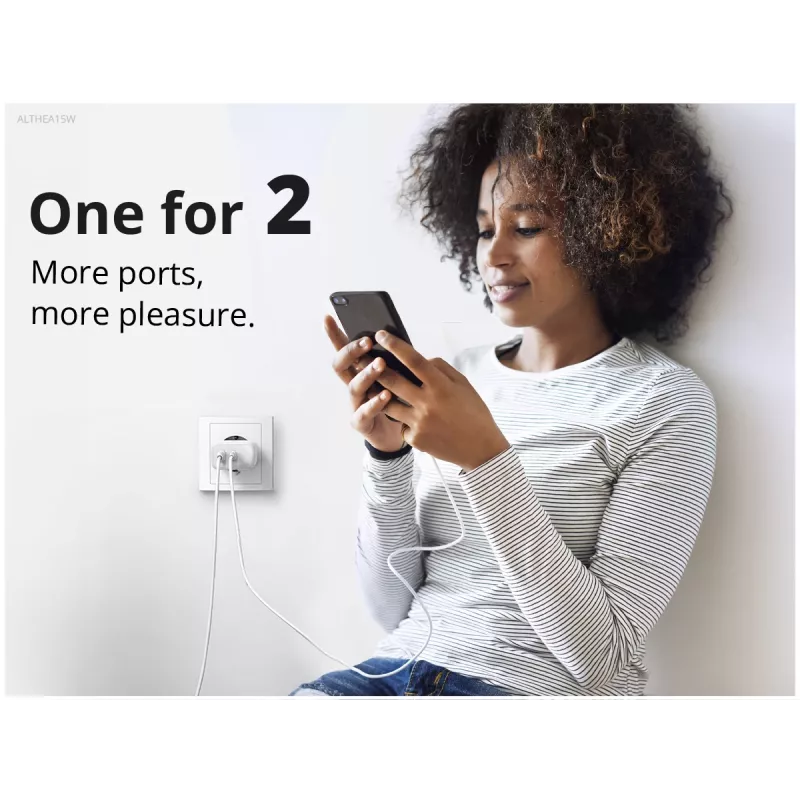 Conceptronic caricabatterie 2 porte 20W GaN USB PD, USB-C x 1, USB-A x 1 ALTHEA15W