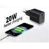 Conceptronic caricabatterie 2 porte 20W GaN USB PD, USB-C x 1, USB-A x 1, QC 3.0, PPS